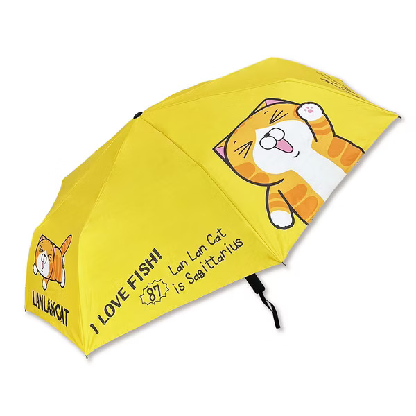 白爛貓自動摺疊傘-我愛魚魚