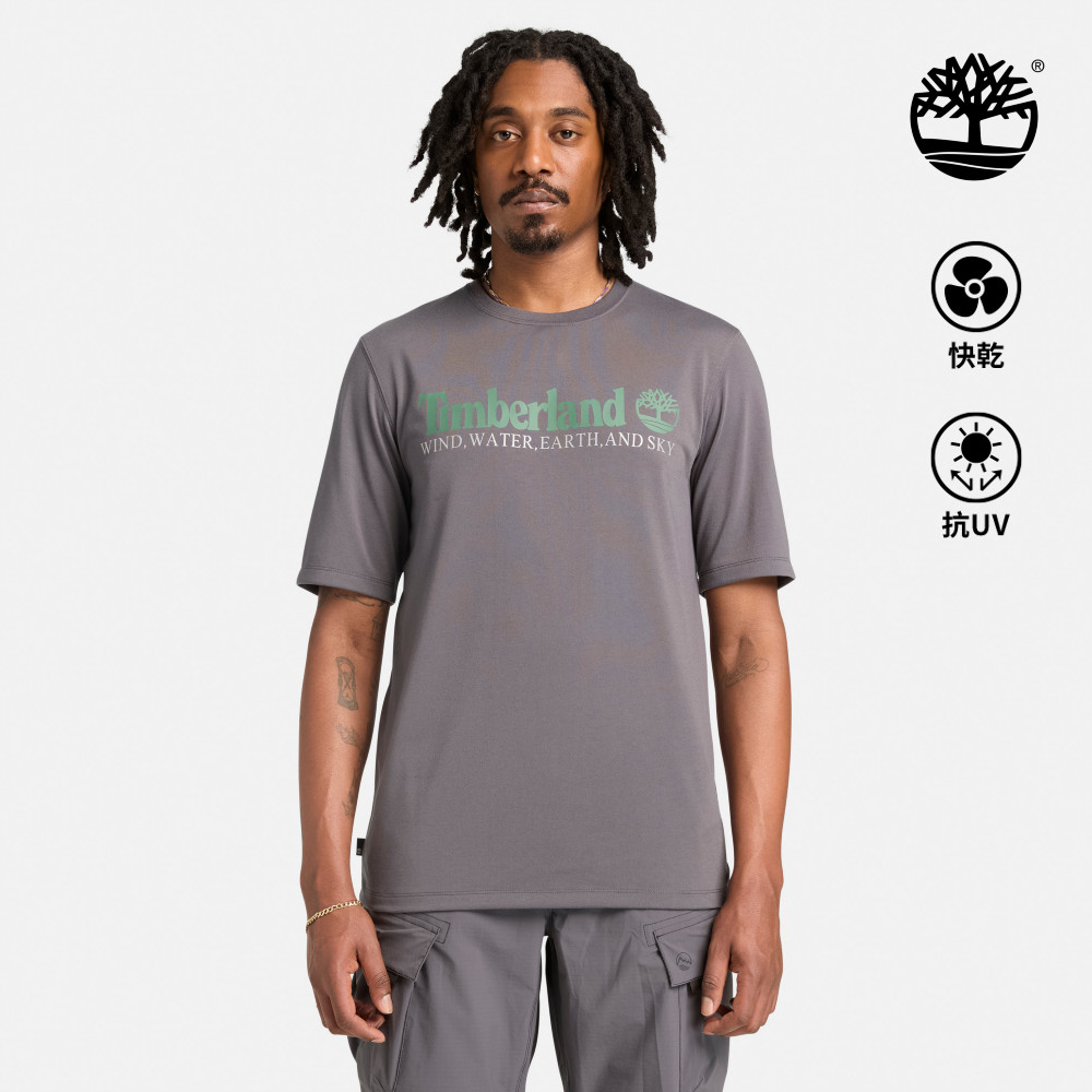 【Earth day永續綠生活】Timberland男款黑色防曬短袖T恤