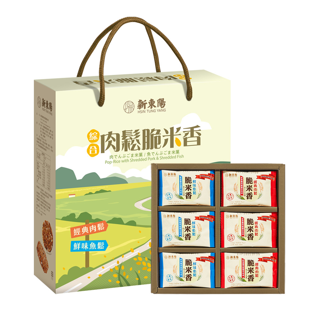 (南西)【點點就愛吃】新東陽-肉鬆起司捲禮盒杏仁芝麻米香