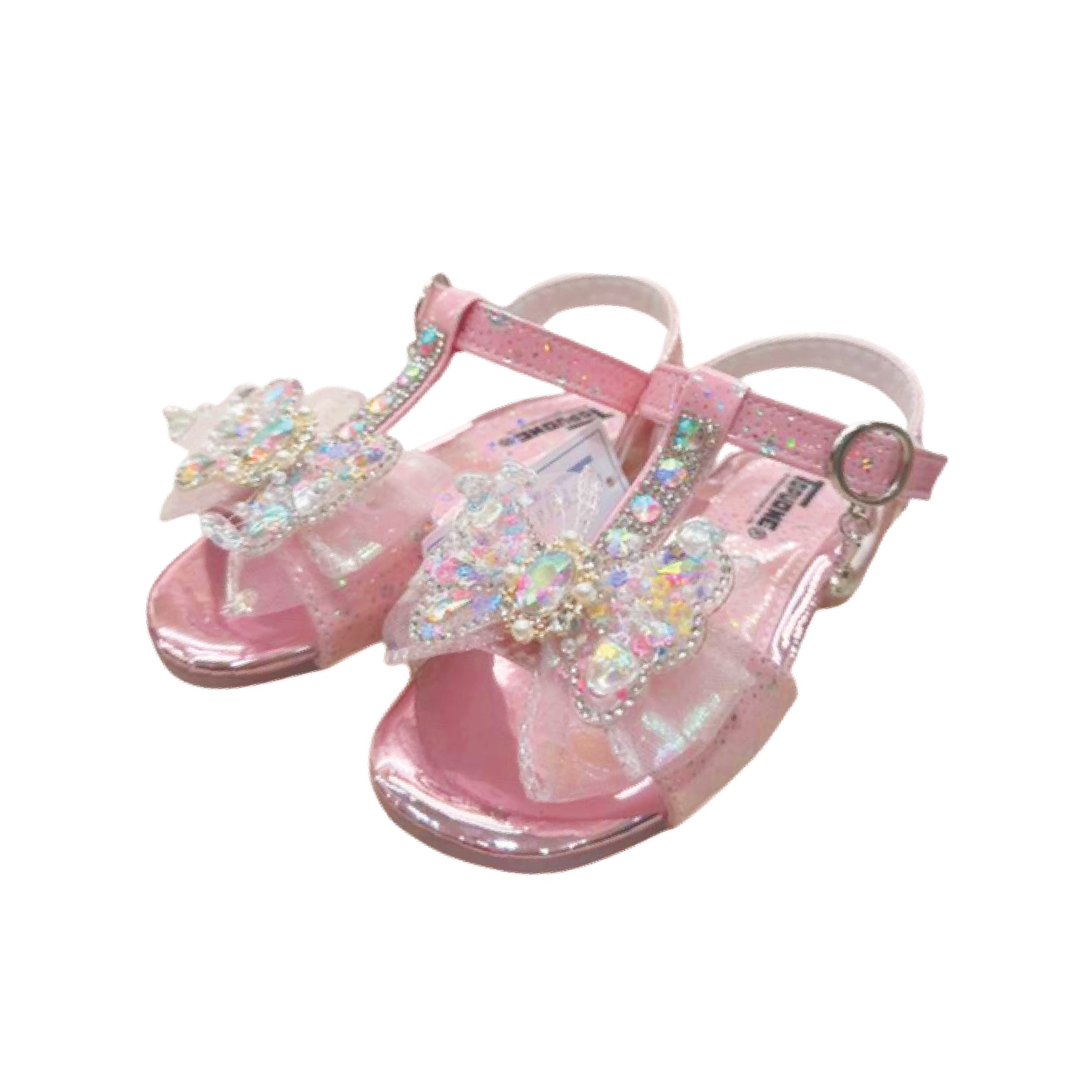 【點點遊樂園】聖荃童鞋 亮彩蝴蝶結涼鞋