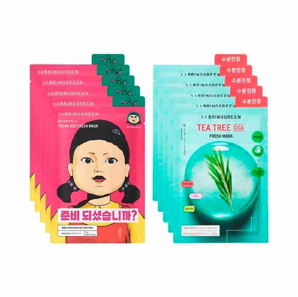 【台中店】beautySTAGE-魷魚遊戲2聯名BRING GREEN 茶樹積雪草舒敏保濕面膜
