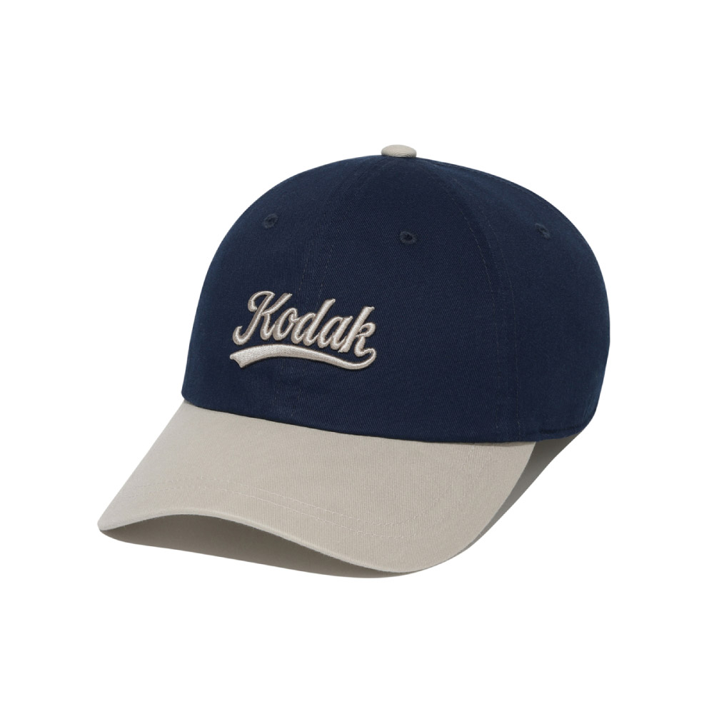 KODAK Apparel 男女同款 雙色LOGO棒球帽 藍色 淺卡其
