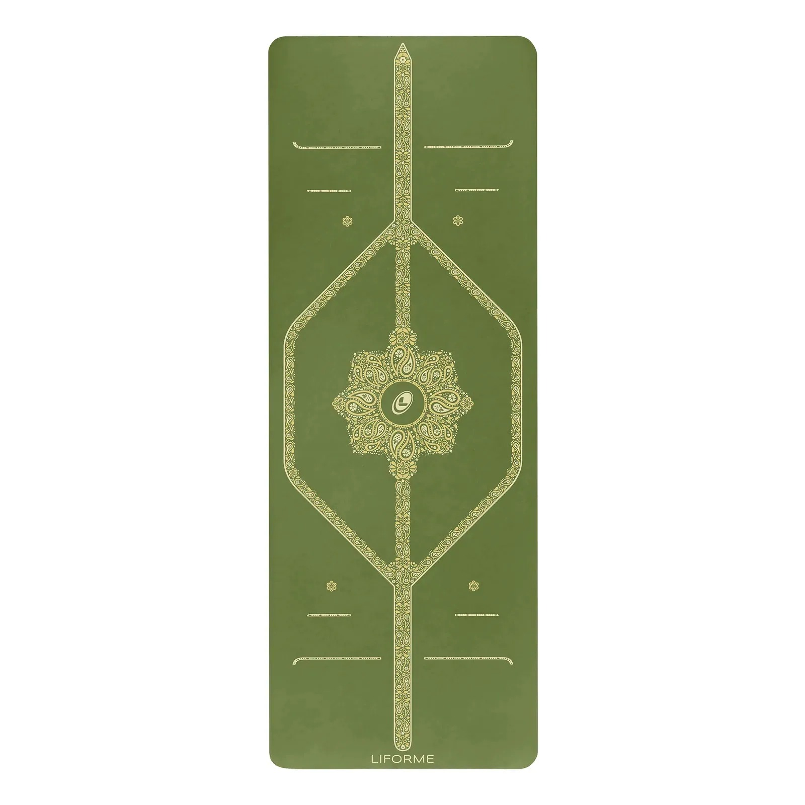 【A11 P+】Liforme 經典瑜珈墊-佩斯利圖紋－橄欖綠