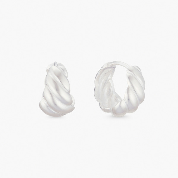 LUCIANO MILANO-恆光扭環 純銀耳環(銀色)