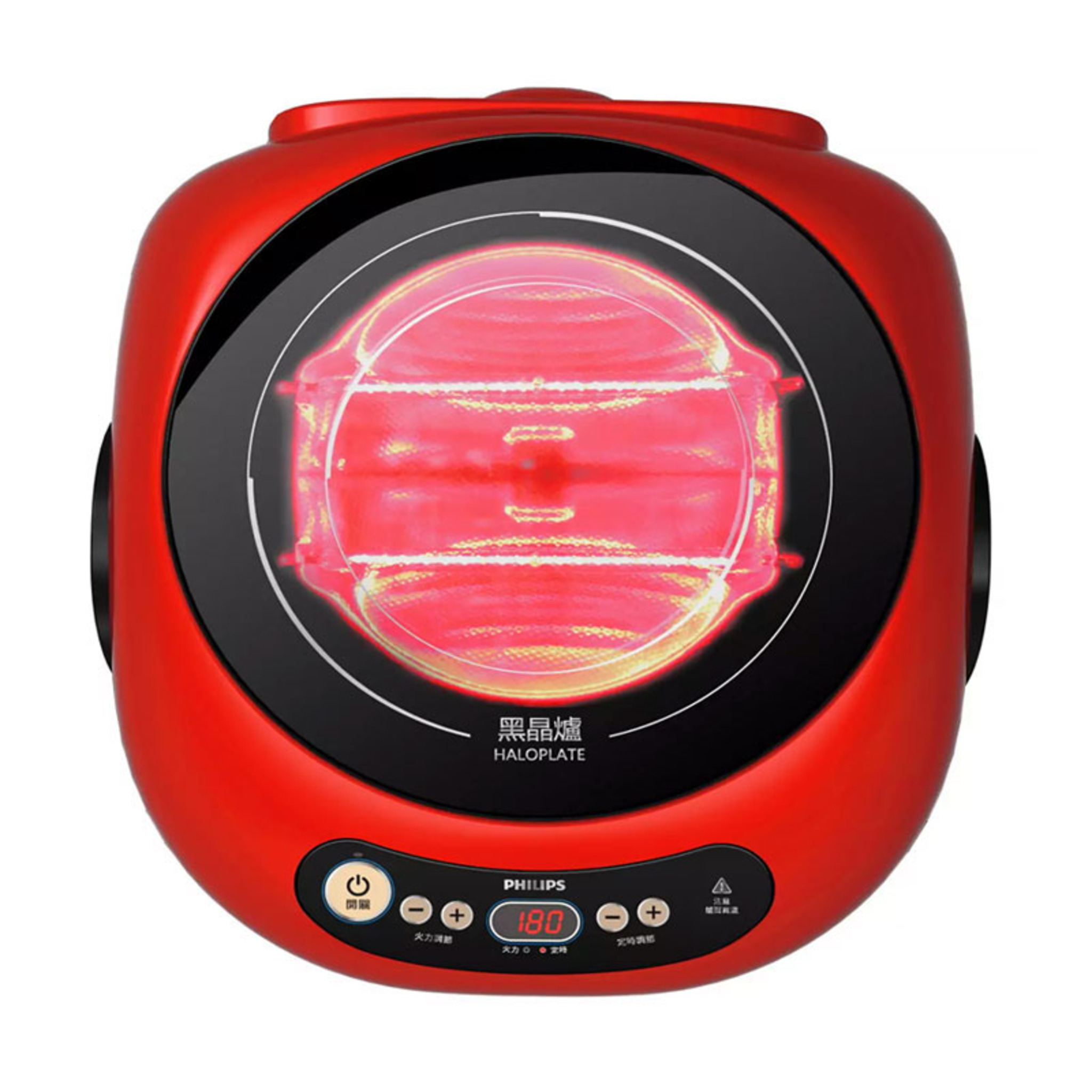 (西門)(點+金)飛利浦不挑鍋黑晶爐 (紅)HD4989