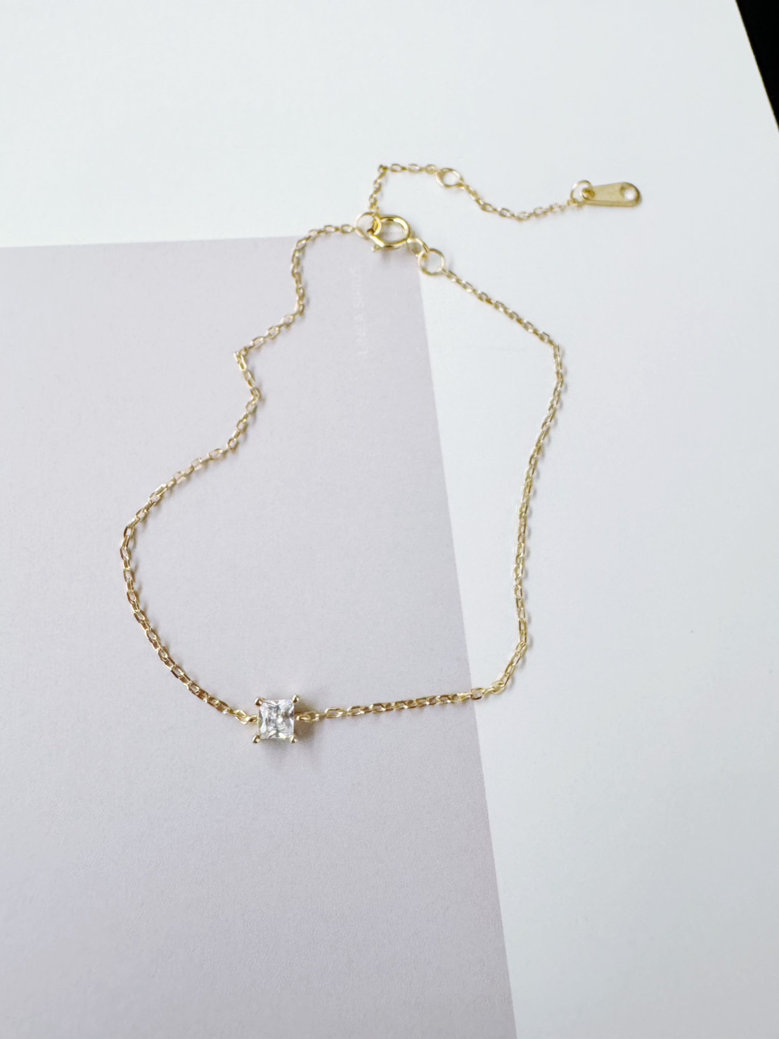 【初夏美麗一點】BLAZING-方格鑽秀氣銀手鍊