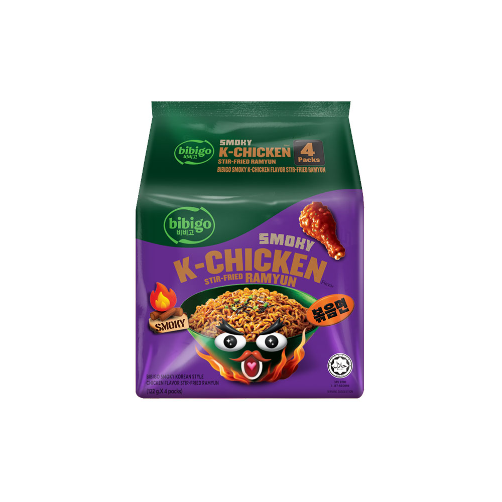 韓國CJ bibigo 醬油BBQ炸雞醬風味乾拌麵488g