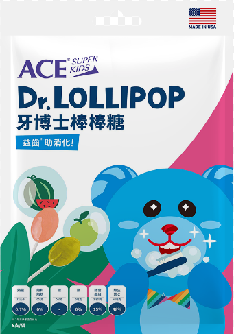 【超市點點好物】ACE牙博士西瓜+青蘋果棒棒糖60g