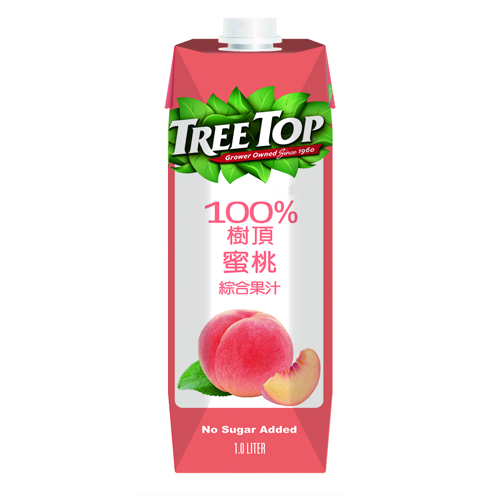 (天母)【樹頂】100%蜜桃綜合果汁 1L 晶鑽包