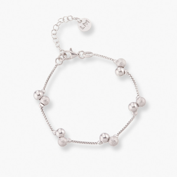 LUCIANO MILANO-靜綻花鍊 純銀手鍊(白K色)