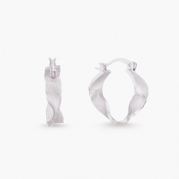 LUCIANO MILANO-流鑄之環 純銀耳環(白K色)