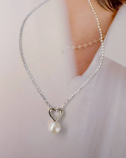 【初夏美麗一點】BLAZING-愛心珍珠項鍊