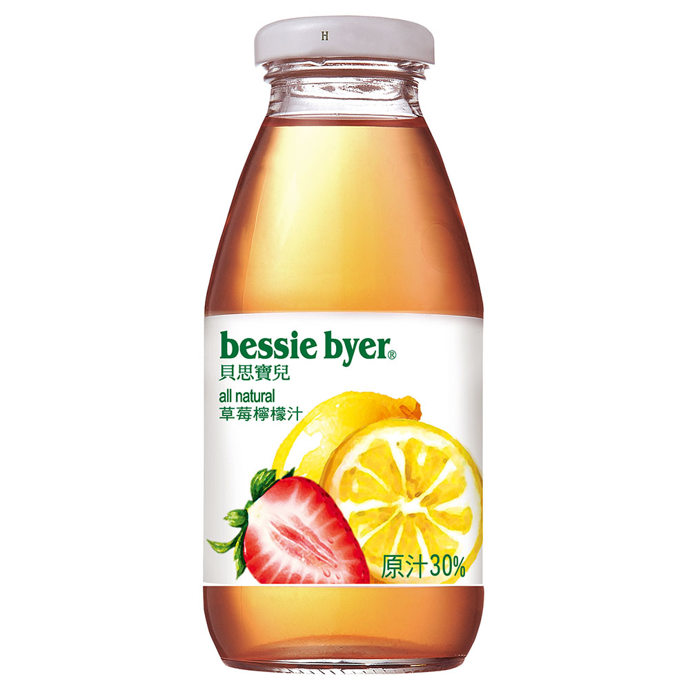 (天母)【箱購】貝思寶兒 草莓檸檬綜合果汁 300ml 玻璃瓶 (24入組)