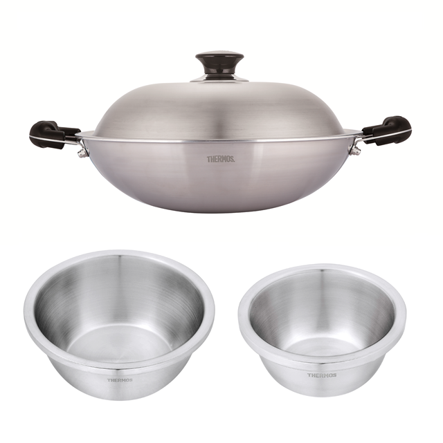 膳魔師316複合金炒鍋40cm+不銹鋼二入多功能料理盆(18+24cm)