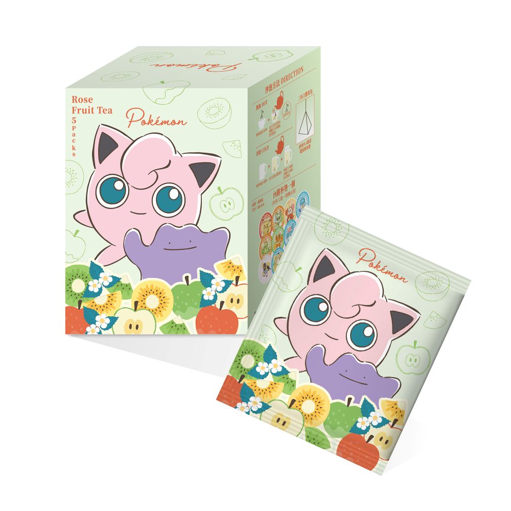 【超市】寶可夢花果茶5入-香甜時光屋(胖丁&百變怪)