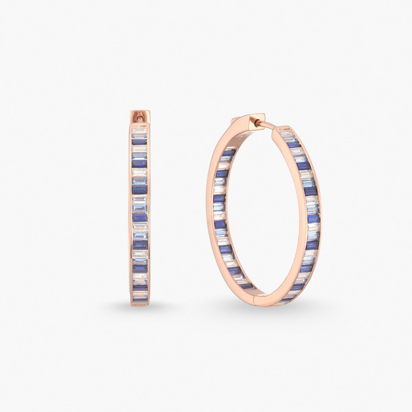 LUCIANO MILANO 藍曜之環 純銀耳環