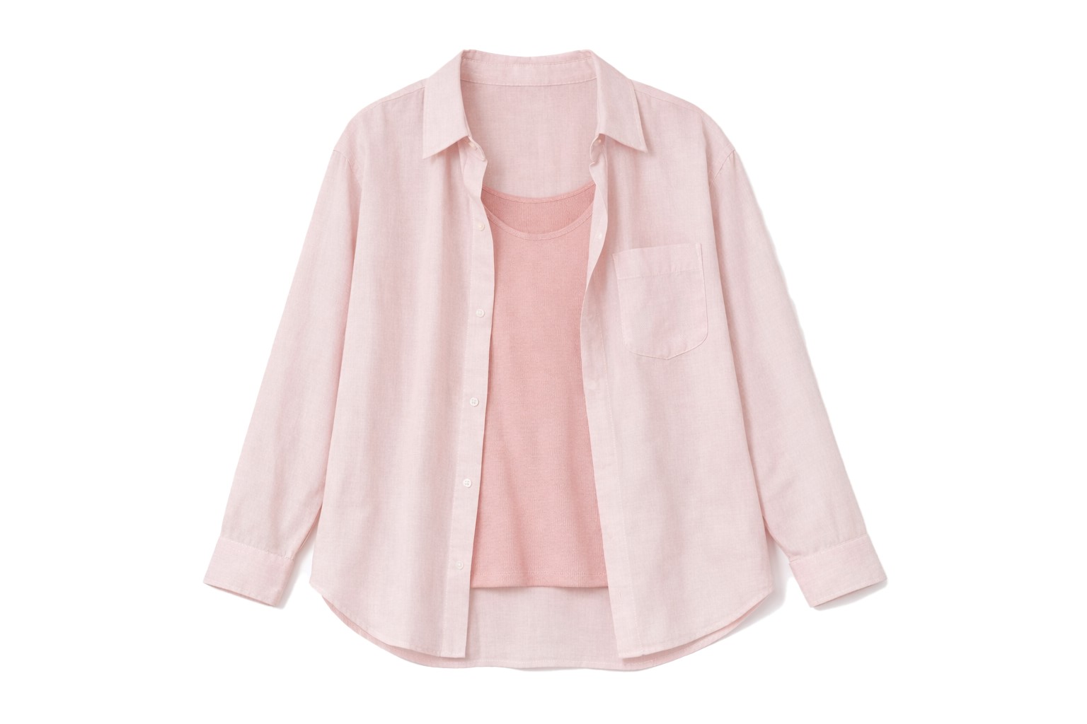 【初夏美麗一點】Merite-薄款棉麻背心襯衫兩件組