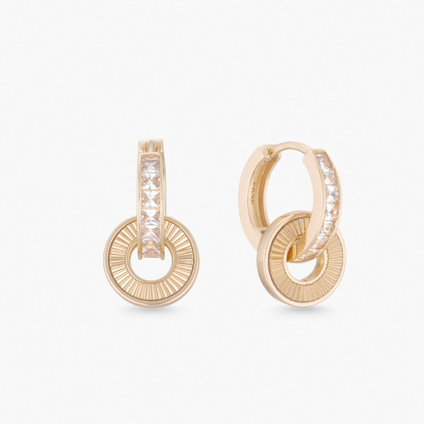 LUCIANO MILANO-恆光雙環 純銀耳環(金色)