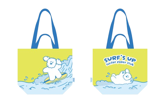 【我適文創快閃店】【早午餐兄弟】尼龍購物袋-衝浪