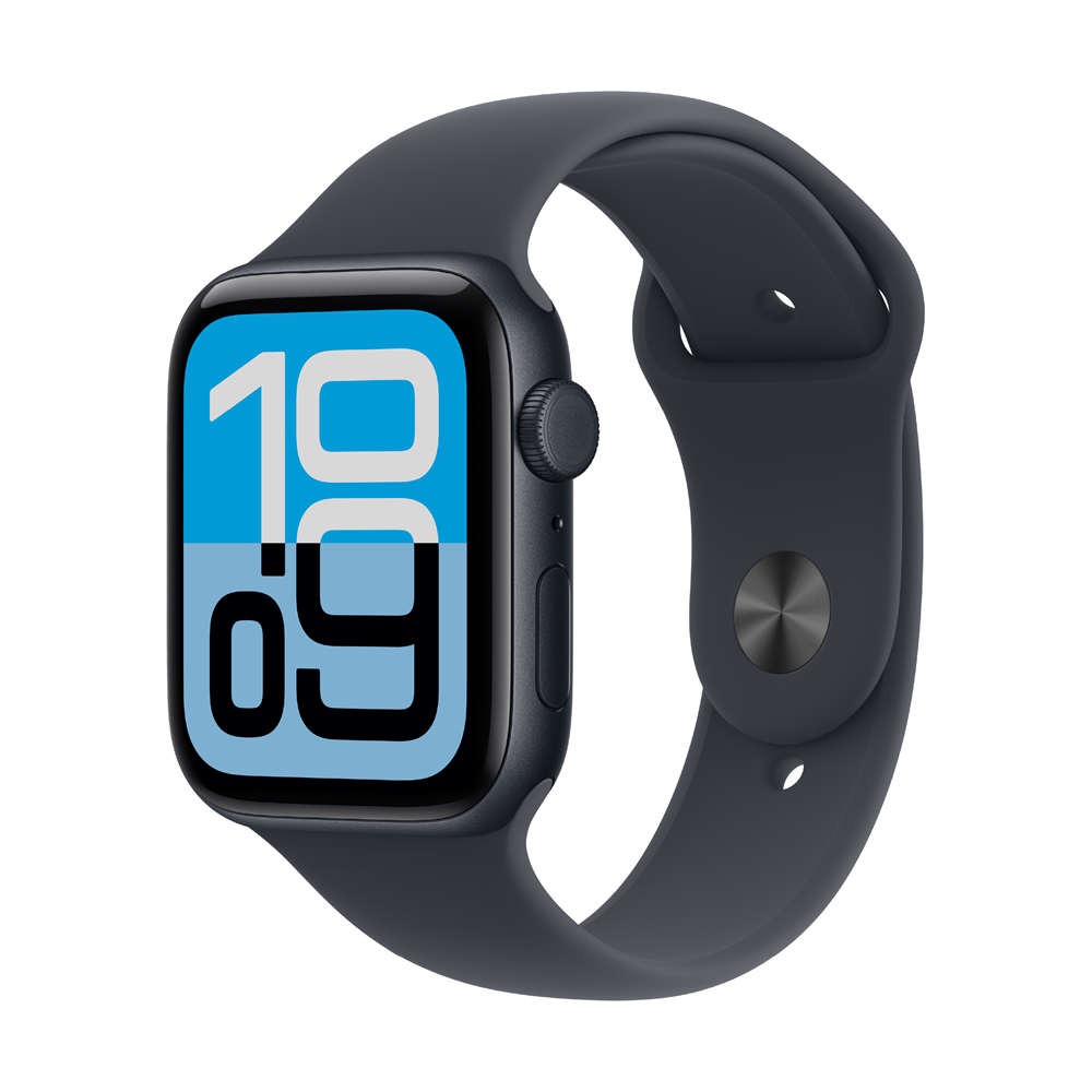 Apple Watch SE 3 44mm午夜鋁金配午夜色運動錶帶M/L+充電頭