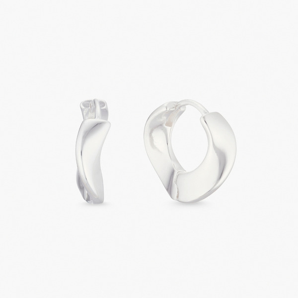 LUCIANO MILANO-流序之環 純銀耳環(銀色)