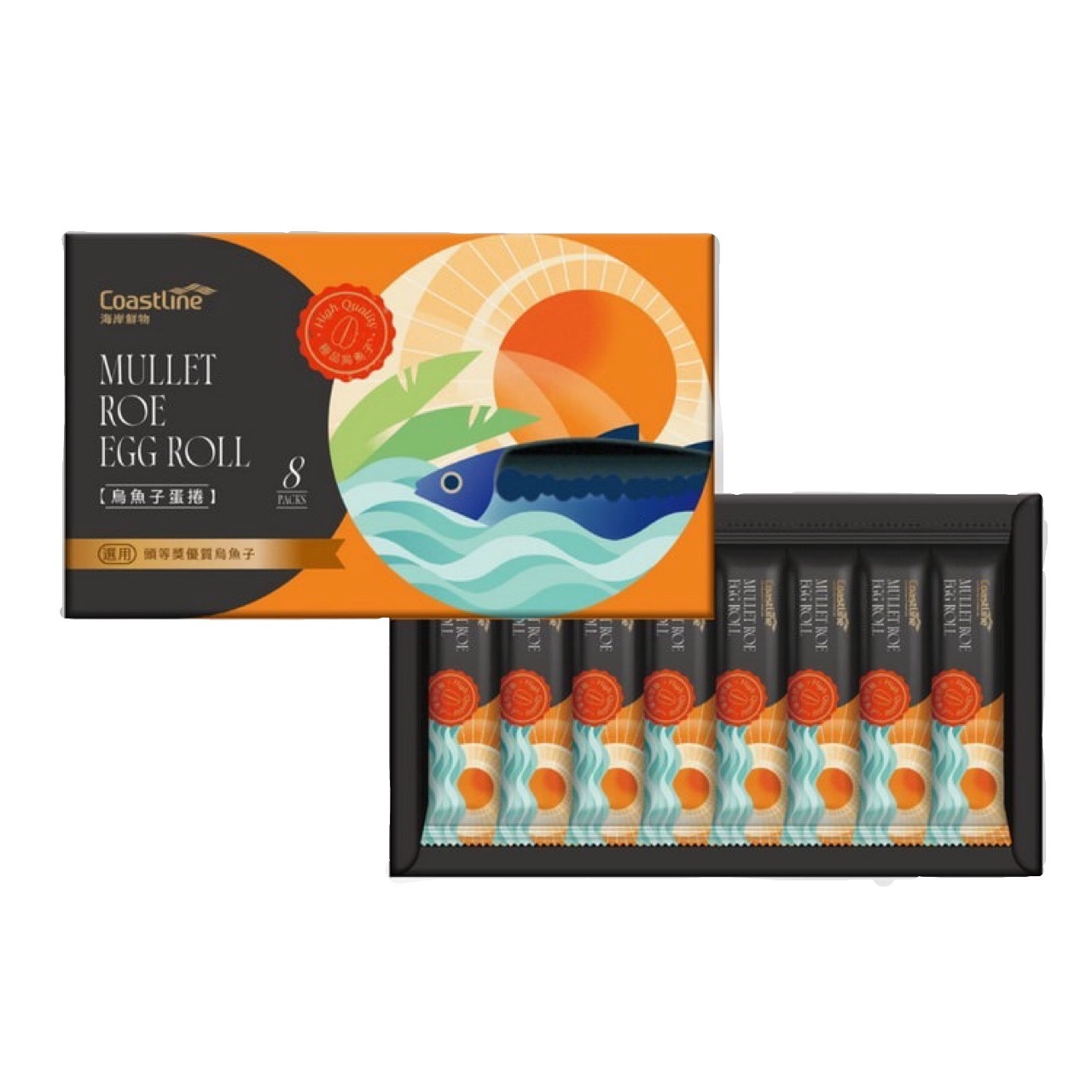 海岸鮮物 烏魚子蛋捲8入禮盒