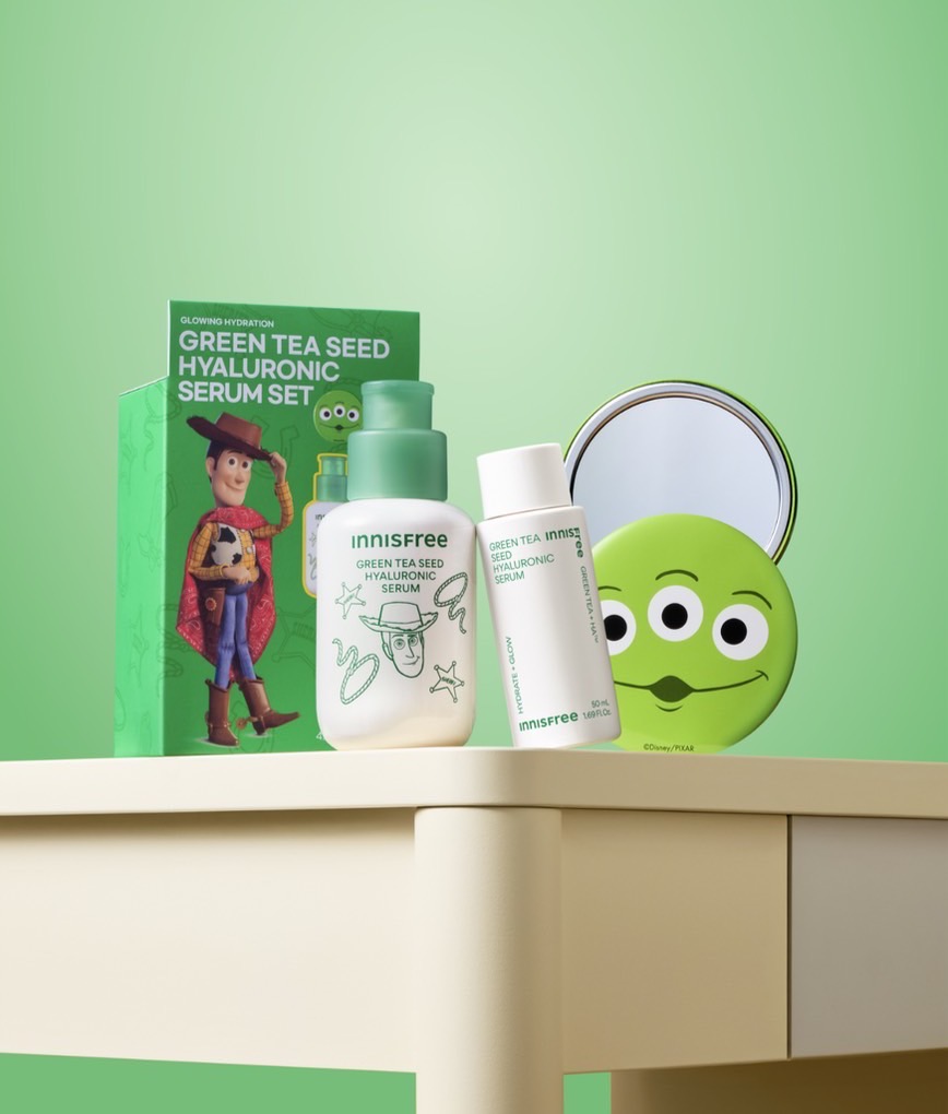 【台中店】INNISFREE-綠茶籽玻尿酸保濕精華組(玩具總動員限定版)