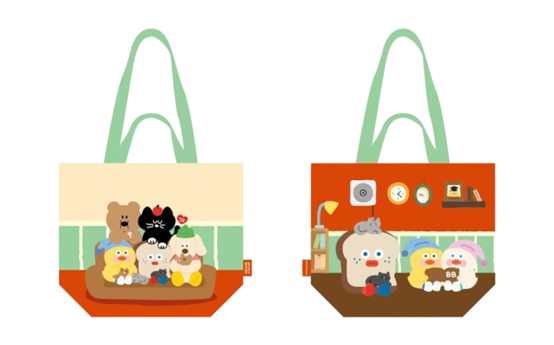 【我適文創快閃店】【早午餐兄弟】尼龍購物袋-窩一起