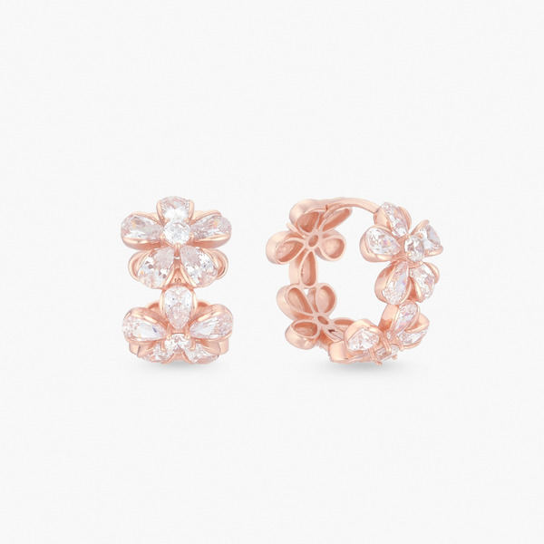 LUCIANO MILANO-柔花映光 純銀耳環(玫瑰金色)