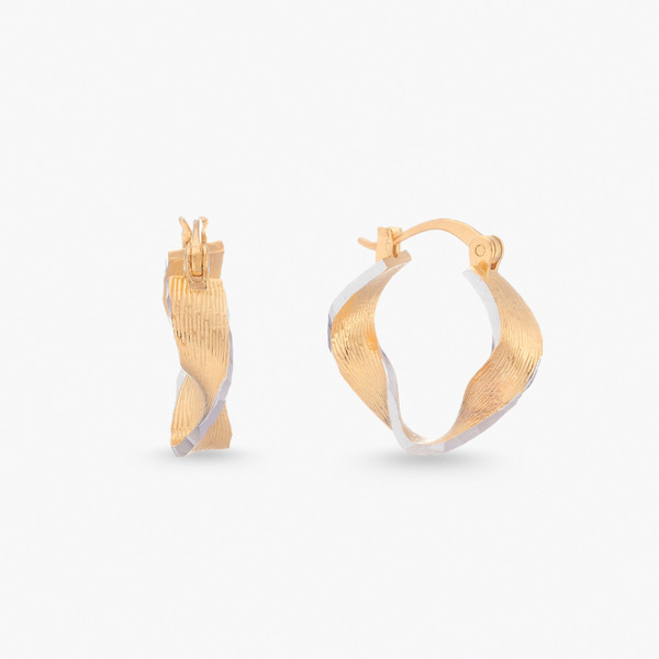 LUCIANO MILANO-流鑄之環 純銀耳環(金色)