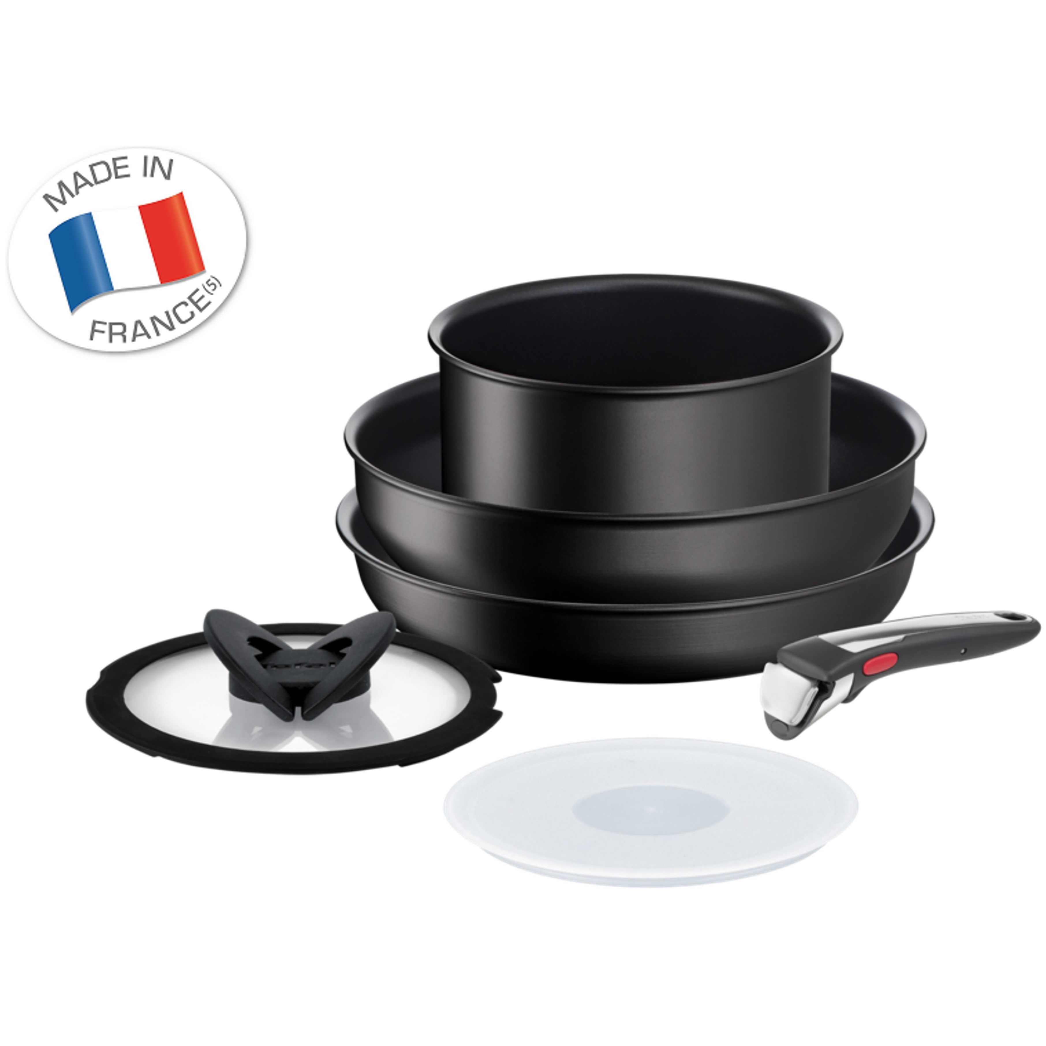 【輕鬆料理福袋】 Tefal巧變精靈系列6件組-夜黑+鍋鏟+湯杓+多用途剪刀