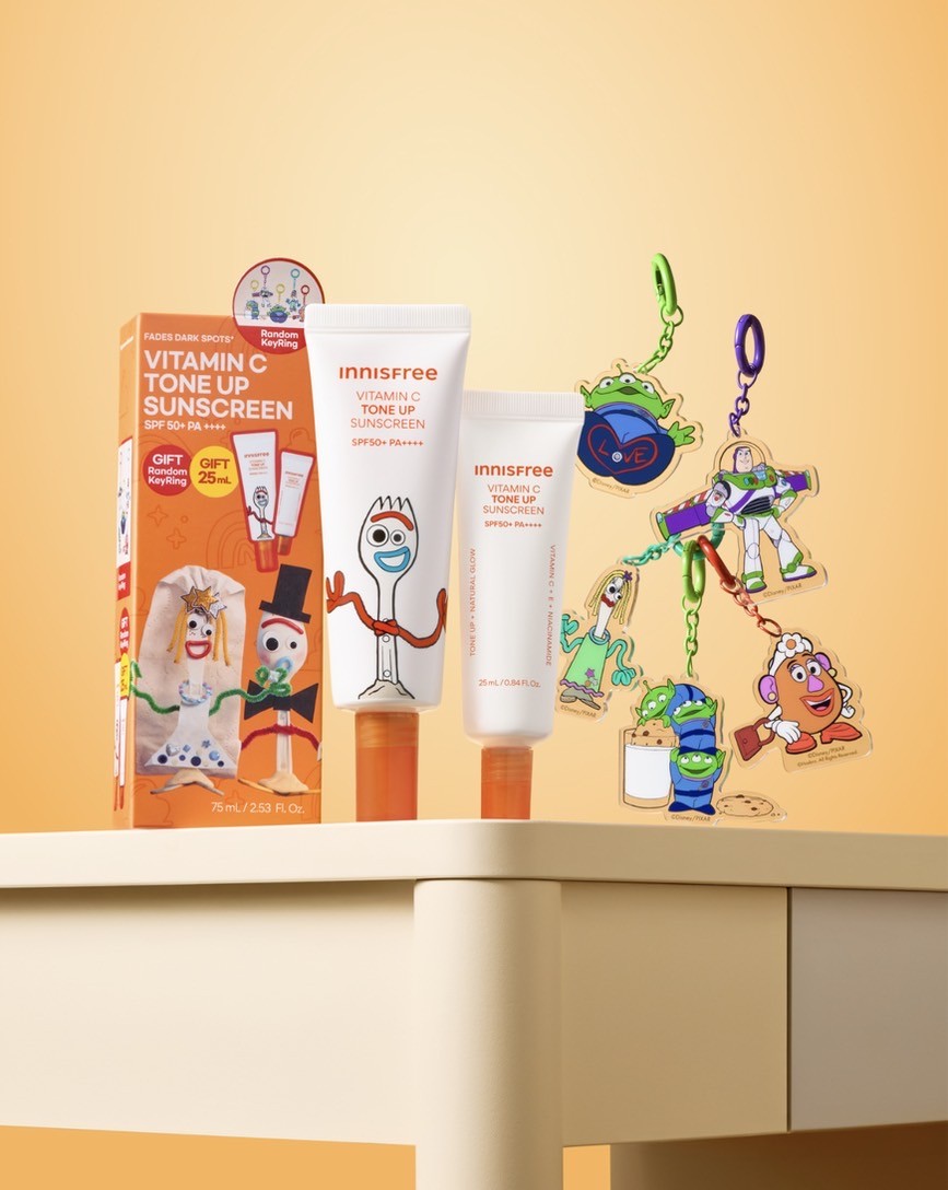 【台中店】INNISFREE-維他命C亮白潤色防曬霜組(玩具總動員限定版)