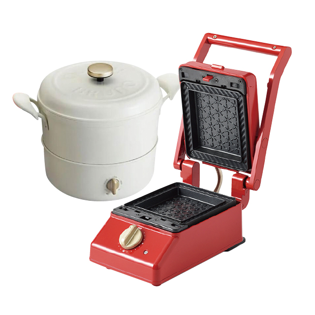 【輕鬆料理福袋】 復古多功能美食鍋(BOE065)+單版厚燒三明治機(BOE083)