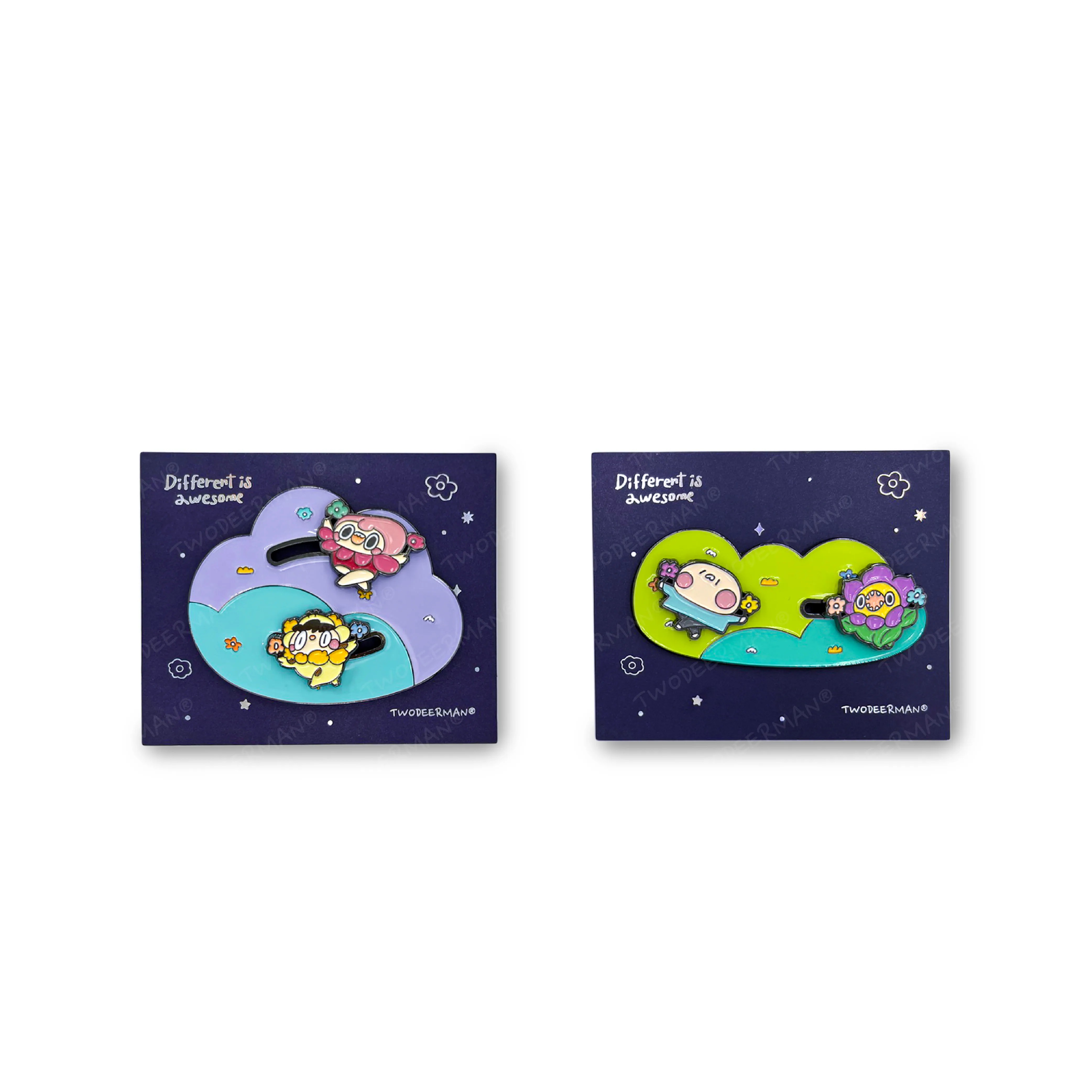 滑動式金屬徽章-花惹發/鹿慢慢跑