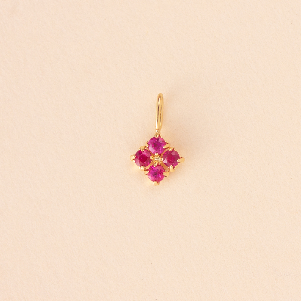 DT【ARTE WHITE】K18 芝櫻紅寶石吊墜 0.15ct