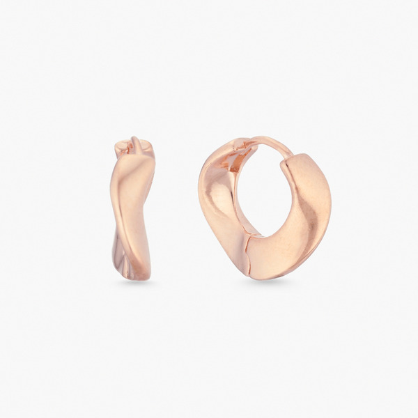 LUCIANO MILANO-流序之環 純銀耳環(玫瑰金色)