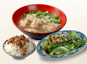 【盛夏點數嘉年華】花蓮扁食 1號餐 鮮肉扁食湯(6顆)+滷肉飯+燙時蔬