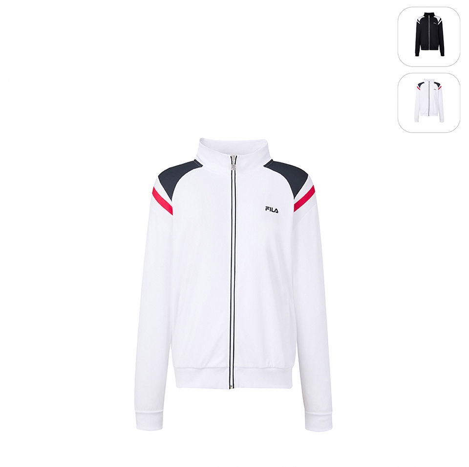 【球場應援首選】FILA 男排汗快乾外套-白色 1JKA-1709-WT