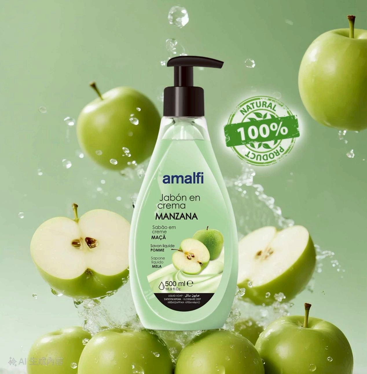 香草森林 青蘋果柔嫩肌膚防護液體皂500ML