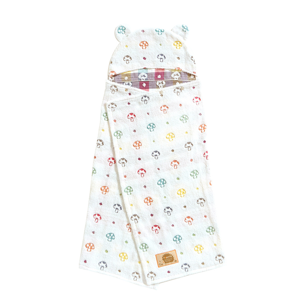 (西門)【童樂滿點】10mois蘑菇熊耳朵連帽浴巾